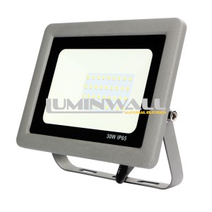 Projector LED Exterior SLIM Cinza 30W 6500K IP65